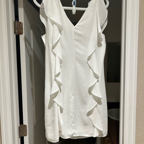 Lulu's White Ruffle Mini Dress - Picture 1 of 3